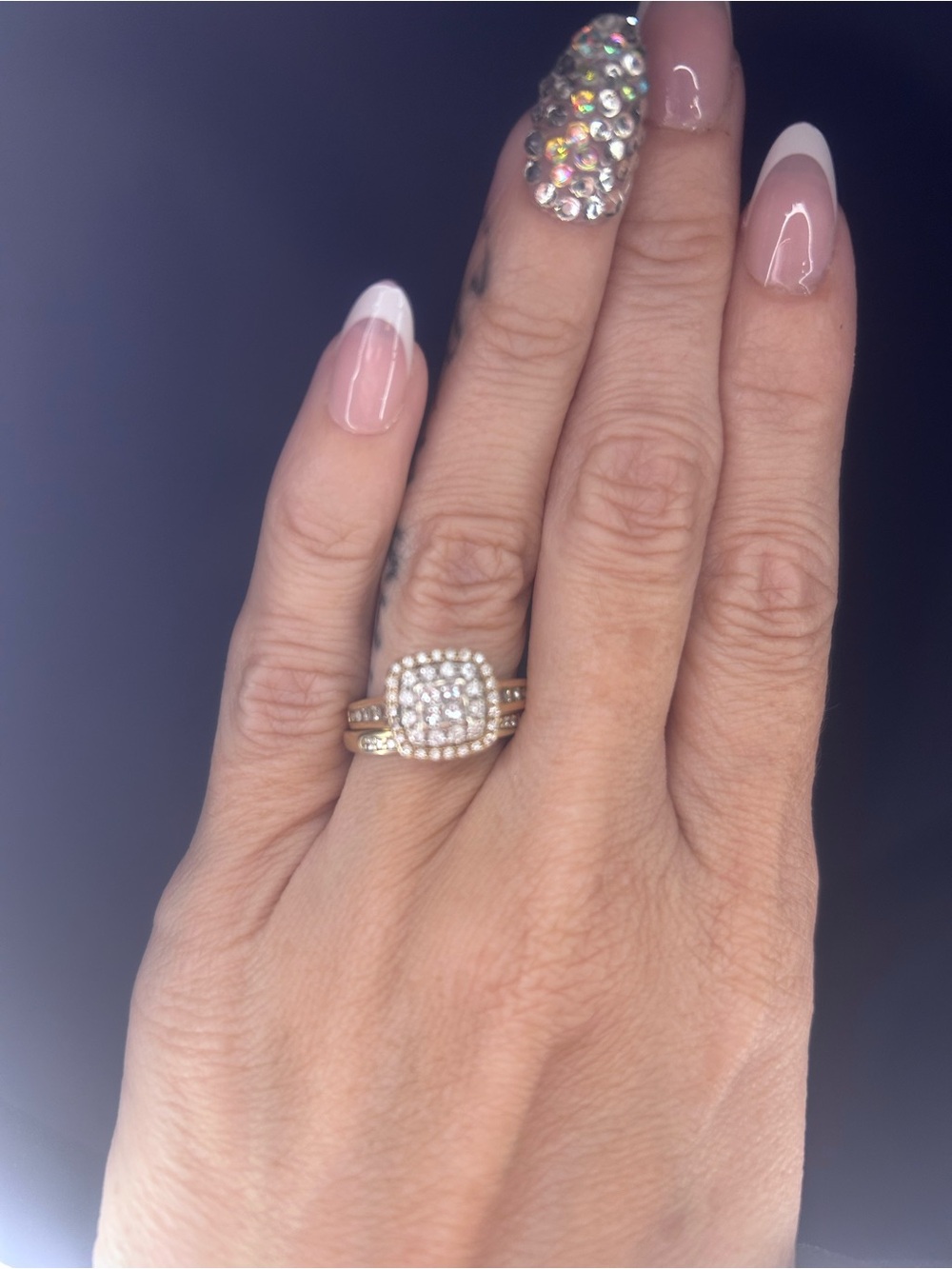 10 k yellow gold wedding ring set size 7